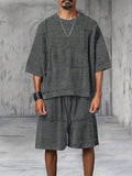Contemporary Grid 2-Piece Set Sets coofandy Grey M