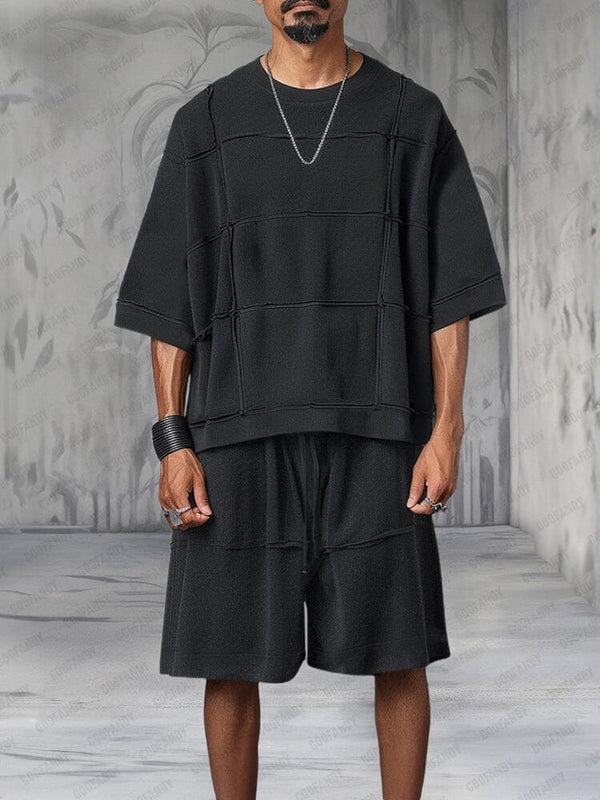 Contemporary Grid 2-Piece Set Sets coofandy Black M