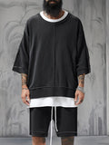 Leisure Trendy Color Block Tracksuit Set Sports Set coofandy