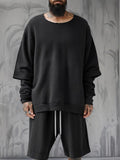 Stylish Layered-sleeve 100% Cotton Set Sets coofandy