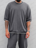 Athleisure Stretch Two-Piece Set Sports Set coofandy