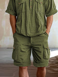 Utility 100% Cotton Hooded T-shirt Set Sets coofandy