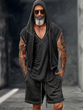 Streetwear Chic 3-Piece Outfit Sets coofandy Dark Flecking Grey M