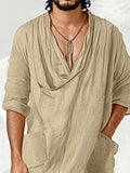 Casual Unique Drape Pullover Top Shirts coofandy