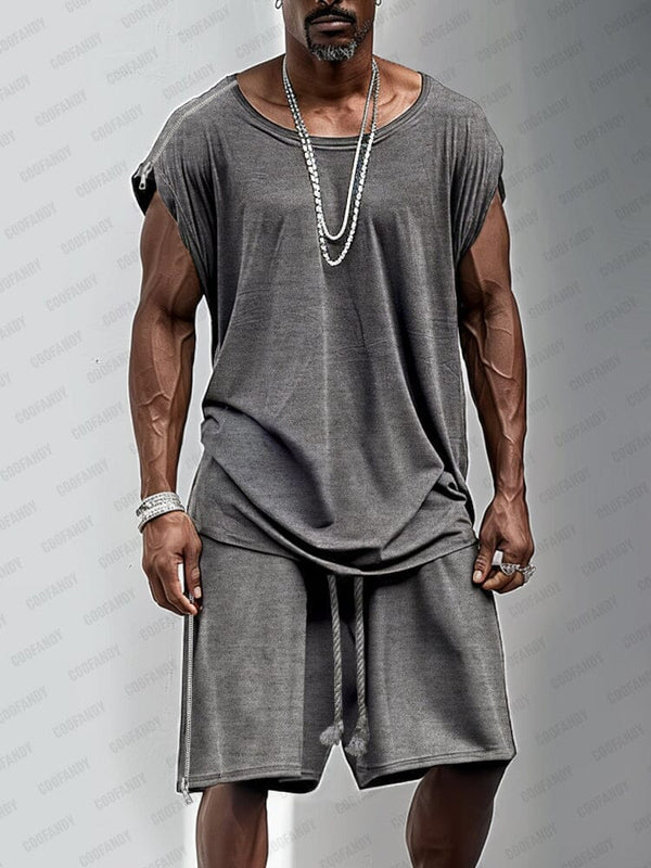 Athleisure Street Style 2-Piece Set Sets coofandy Dark Grey M