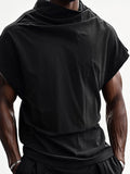 Streetwear Turtleneck Plain Top T-shirt coofandy