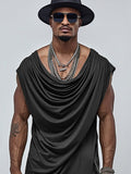 Stylish Draped Sleeveless Top Tank Tops coofandy