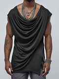 Stylish Draped Sleeveless Top Tank Tops coofandy