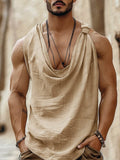Unique Casual 100% Cotton Tank Top Tank Tops coofandy Khaki M