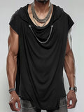 Fashion Asymmetric Hooded Top T-Shirt coofandy
