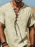 Boho Laced Cotton Top Shirts coofandy