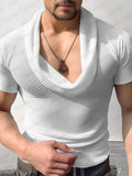 Breathable Cowl Neck Knit Top Shirts coofandy