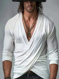 Minimalist Stretch Crossover Top Shirts coofandy