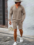 Breathable 2-Piece Tracksuit Set Sets coofandy Khaki M