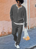 Urban Fake 2-Piece Top Joggers Set Sets coofandy Dark Grey M