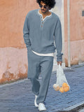 Urban Fake 2-Piece Top Joggers Set Sets coofandy Blue M
