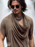 Casual Chic Drape Neck Top T-shirt coofandy