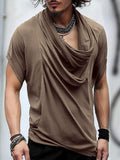 Casual Chic Drape Neck Top T-shirt coofandy