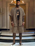Luxury Leopard Printed 2-Piece Set Sets coofandy PAT2 M