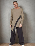 Modern Asymmetric Artistic Cut Set Sets coofandy Khaki M