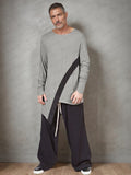 Modern Asymmetric Artistic Cut Set Sets coofandy Grey M