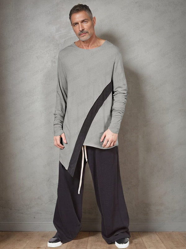 Modern Asymmetric Artistic Cut Set Sets coofandy Grey M