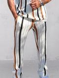 Trendy Stripes Openwork Knit Set Sets coofandy