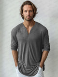 Premium Soft Stretch Basic Top T-Shirt coofandy Grey M