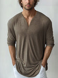 Premium Soft Stretch Basic Top T-Shirt coofandy