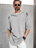 Comfy Zip Shoulder Hooded Top Hoodies coofandy Light Grey M
