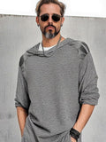 Comfy Zip Shoulder Hooded Top Hoodies coofandy