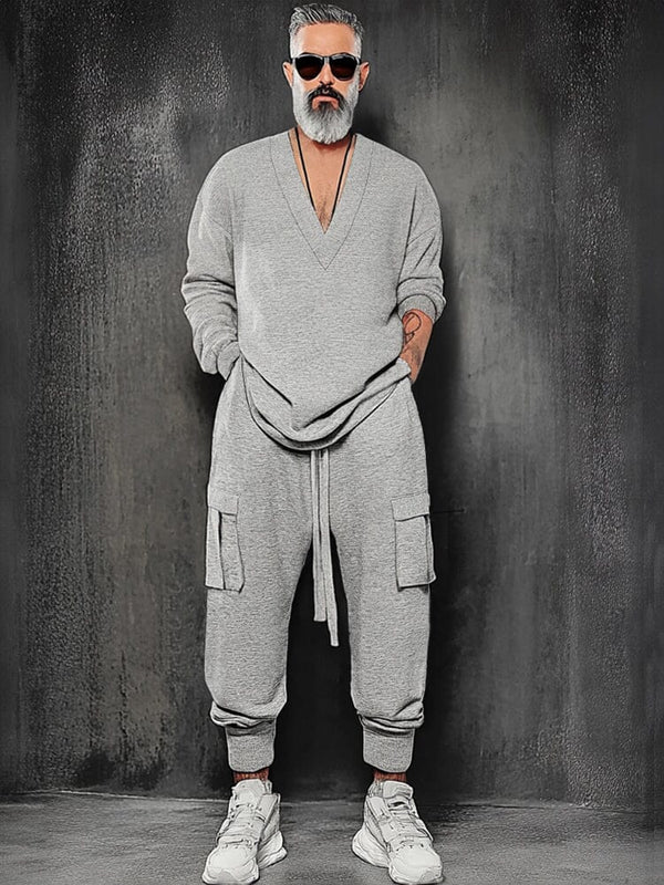 Fashion Active Jogger Set Sets coofandy Light Flecking Gray M