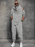 Unique Zipper Detail Jogger Set Sets coofandy Light Flecking Gray M
