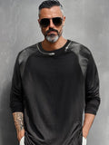 Unique Shoulder Design Cotton Top T-Shirt coofandy