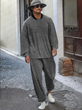 Minimalism Relaxed Fit 2-Piece Outfit Sets coofandy Grey M