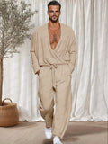 Elegant Utility 100% Cotton Set Sets coofandy Khaki M