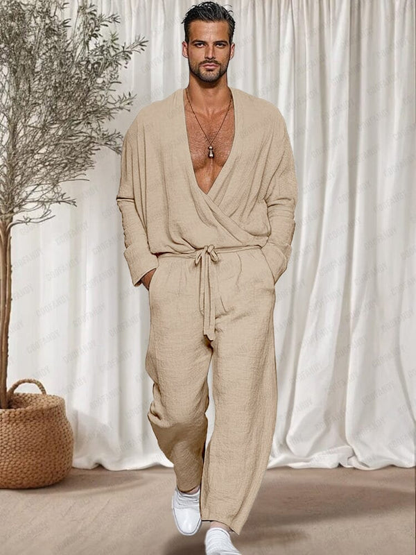 Elegant Utility 100% Cotton Set Sets coofandy Khaki M