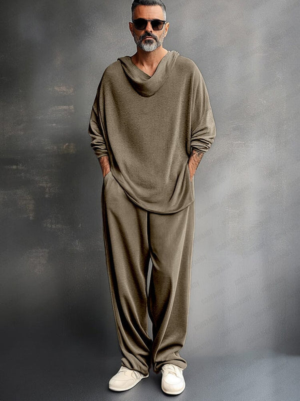 Comfort Loose 2-Piece Set Sets coofandy Khaki M
