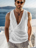 Minimalist Crossover Cotton Tank Top Tank Tops coofandy White M