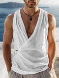 Minimalist Crossover Cotton Tank Top Tank Tops coofandy