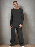 Minimalism Relaxed Fit 2-Piece Outfit Sets coofandy Black M