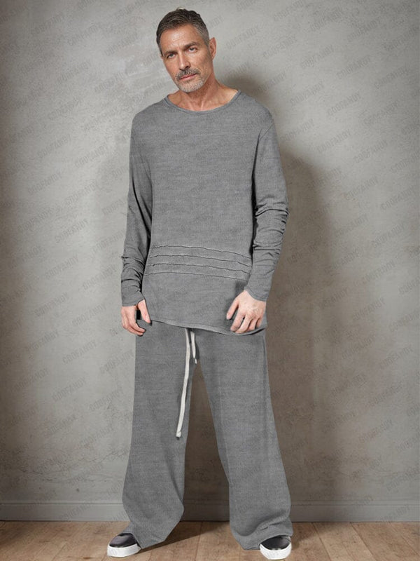 Minimalism Relaxed Fit 2-Piece Outfit Sets coofandy Grey M