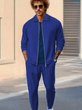 Athleisure Soft Waffle Jacket Set Sets coofandy