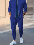 Athleisure Soft Waffle Jacket Set Sets coofandy