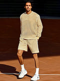 Athleisure Airy Mesh Knit Set Sets coofandy Khaki M