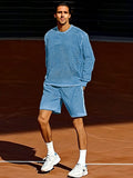 Athleisure Airy Mesh Knit Set Sets coofandy Blue M