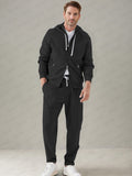 Athleisure Hooded 2-Piece Set Sets coofandy Black M