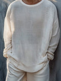 Casual Essential Mesh Knit Top Tops coofandy