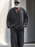 Casual Slant Pullover Top Pants Set Sets coofandy