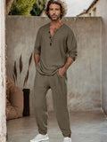 Versatile Laid-Back Outfit Sets coofandy Brown M